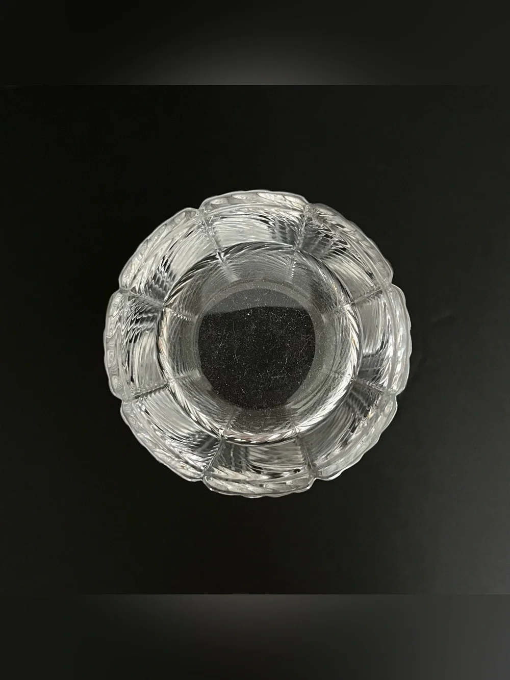 Vintage Ralph Lauren Herringbone Crystal Highball Glass Vase Heavy Bottom 6-1/4